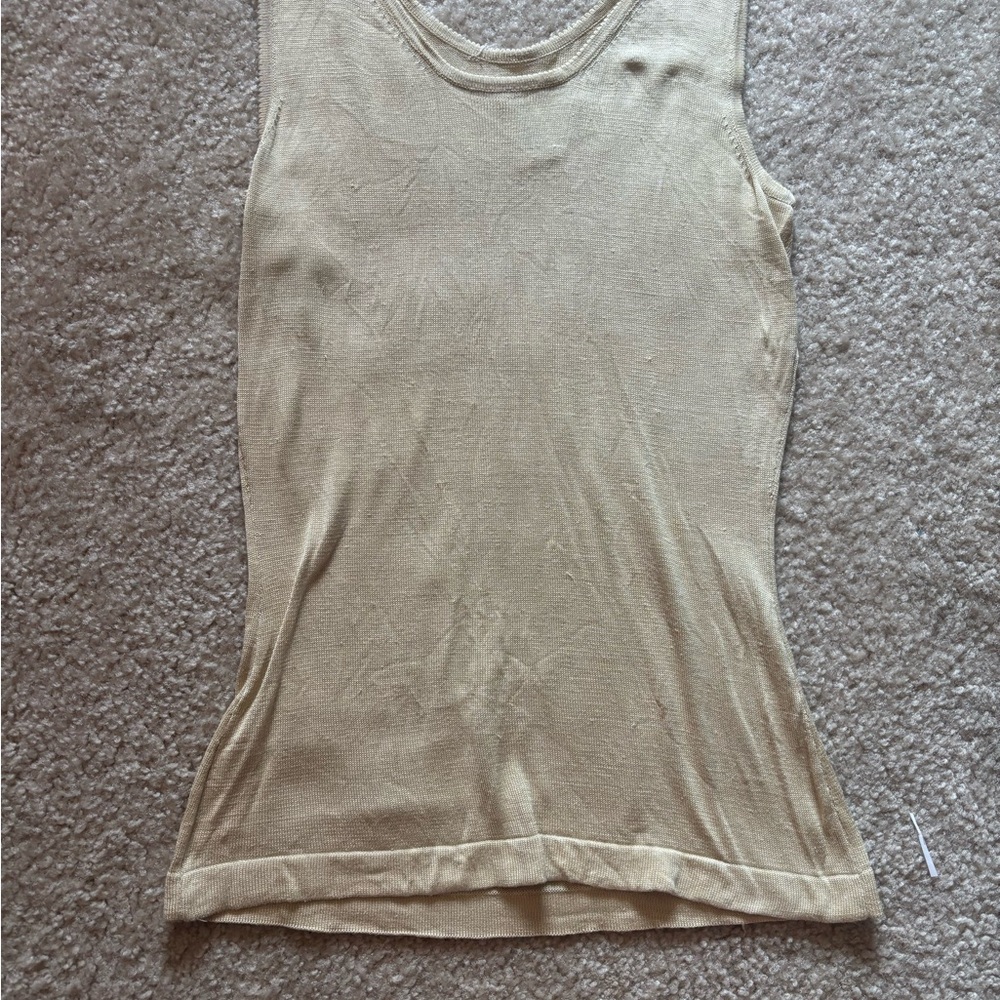 Women's silk Beige sleeveless top